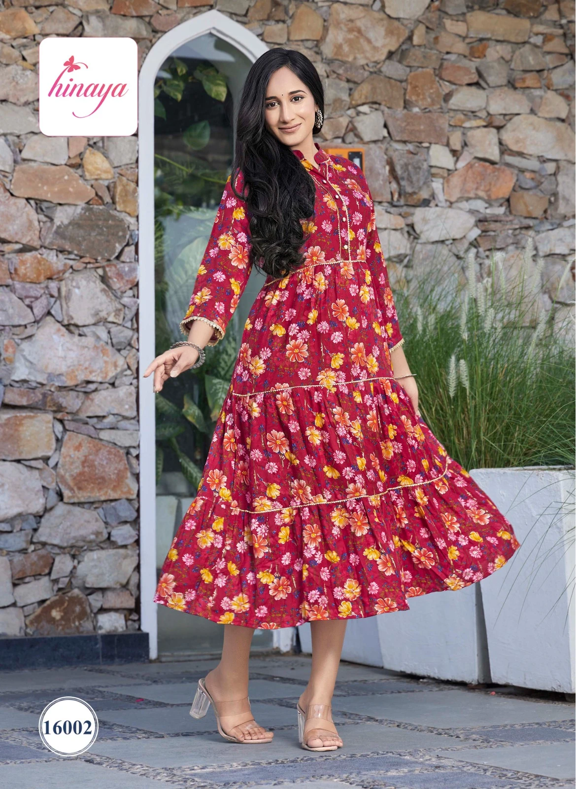Hinaya Raashi Vol 16 Rayon Print Wholesale Trendy Long Rayon Faired Kurtis Catalog — Wholesale Kurtis, MPA wholesale from Surat - Gallery Image 4